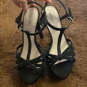 French brand Leather High platform pumps